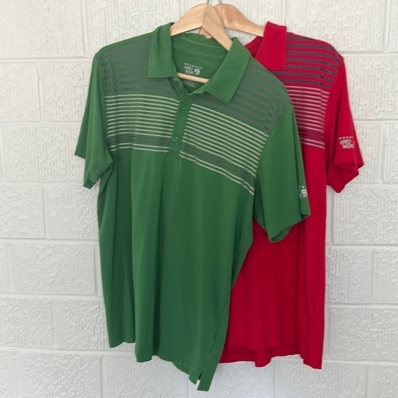 BUNDLE ** Mountain Hardwear Men’s Dryspun Polo Shirts  - Two Shirts Size Medium - Picture 1 of 13